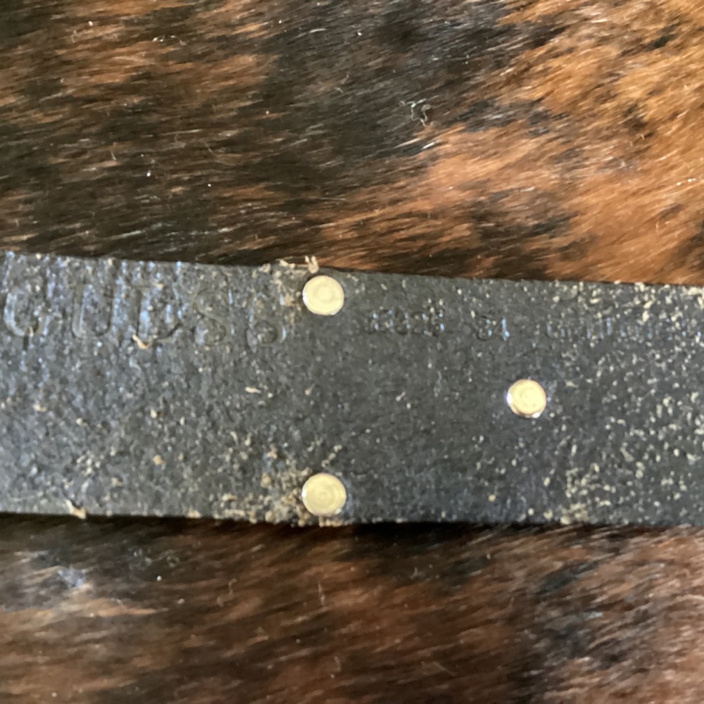 Vintage Old School Guess Black Leather Big Letter Belt - Picture 7 of 9